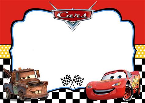 Disney Cars Printable Birthday Invitation .